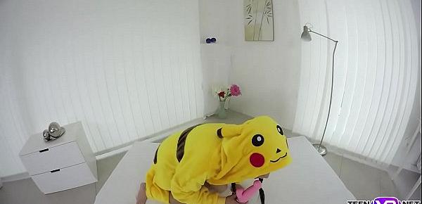  VR hot pokemon babe fuck her pussy with a toy